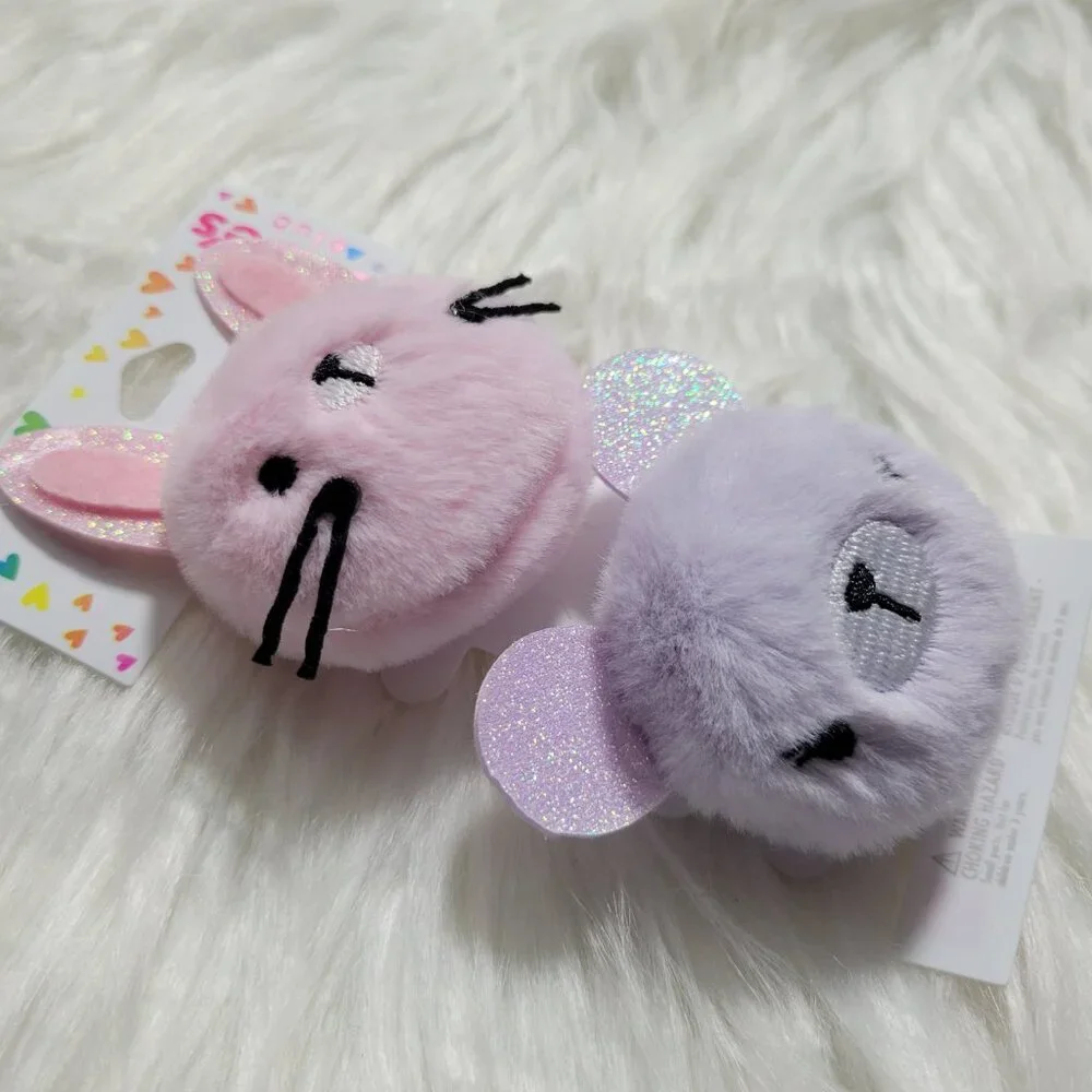 Claire's Club Pom Pom Hair Clips Set